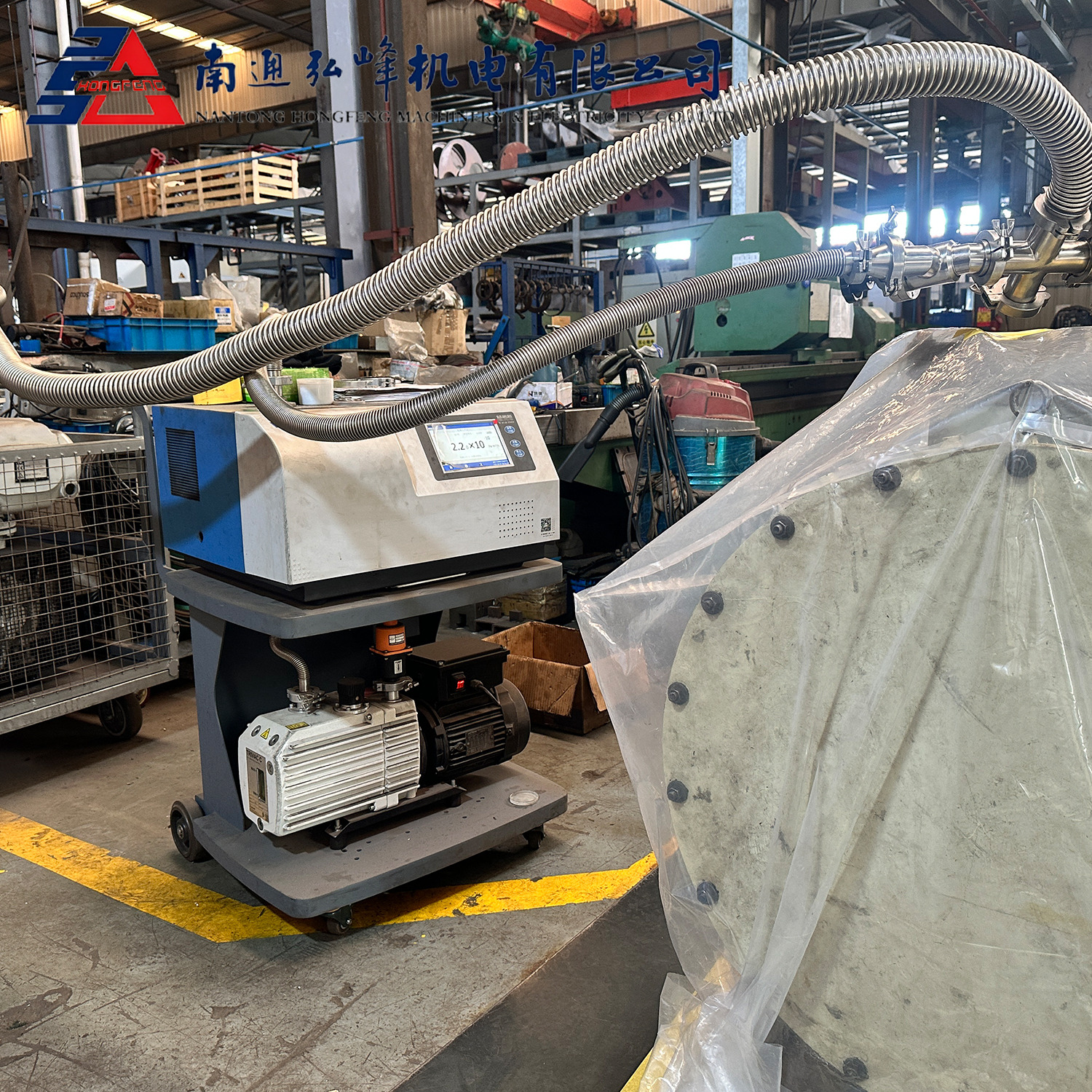 High-Precision Helium Leak Detection Equipment in a Manufacturing Facility
